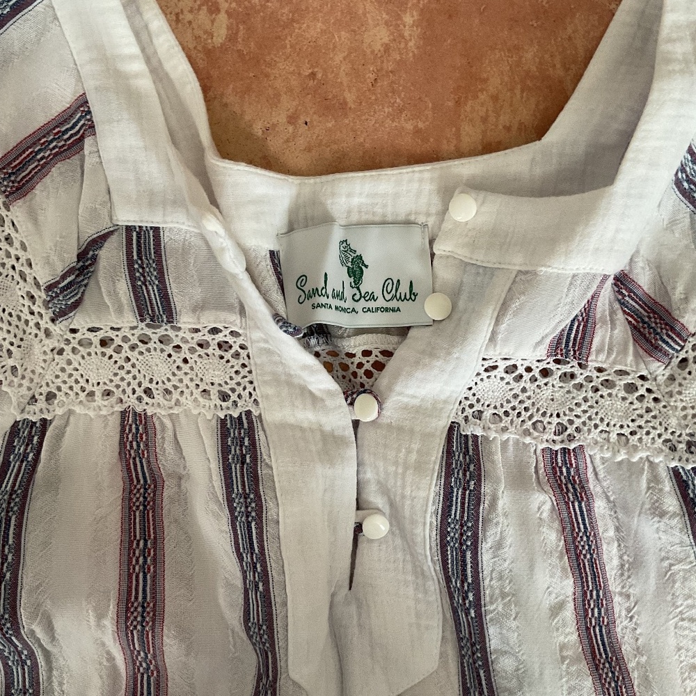 The House of Woo/ Sand and Sea Club, cotton dress with lace, size XS